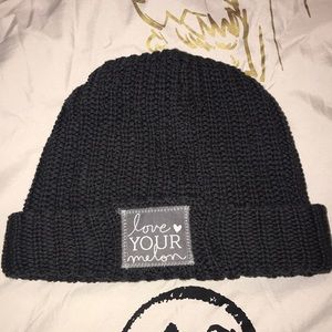 LYM Dark Charcoal Gray Beanie Cuffed Hat